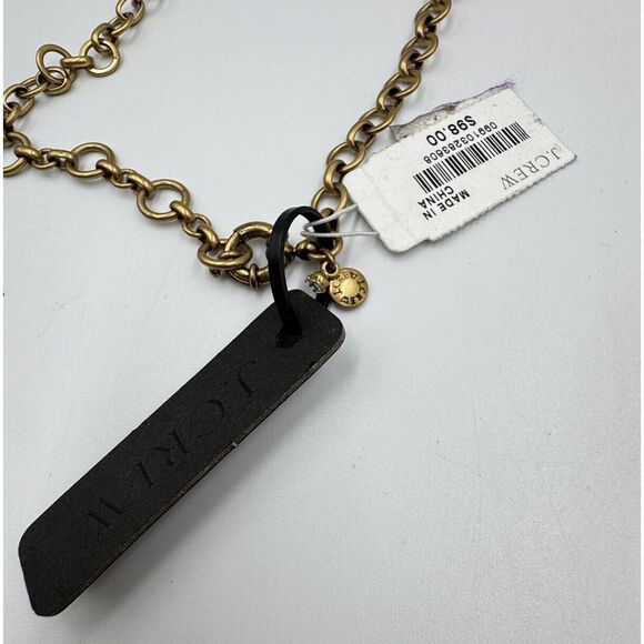 J.Crew Gold Tone Blue Purple Red Oval Rhinestone Statement Necklace New With Tag - Picture 7 of 9